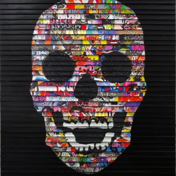 Collages titled "GEORGES" by Laurent Gros, Original Artwork, Collages Mounted on Wood Panel
