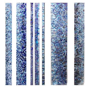 Sculpture intitulée "progression bleue." par Laurent Hunzinger, Œuvre d'art originale, Mosaïque