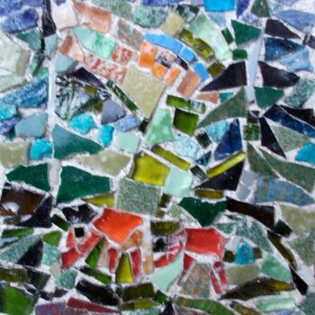 Sculpture titled "Paysage habité" by Laurent Hunzinger, Original Artwork, Mosaic Mounted on Other rigid panel