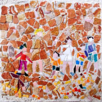 Escultura intitulada "famille 2" por Laurent Hunzinger, Obras de arte originais, Mosaico