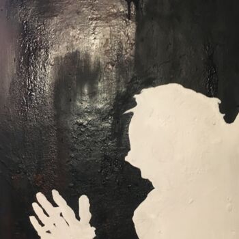 Painting titled "Autoportrait à l’om…" by Laurent Hurard, Original Artwork, Oil