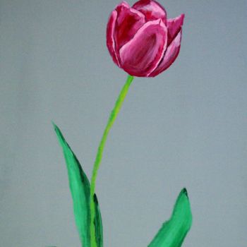 Painting titled "Tulipe" by Laurent Leblanc, Original Artwork, Acrylic