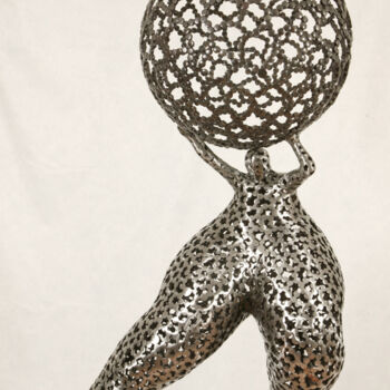Скульптура под названием "Atlas" - Laurent Maëro, Подлинное произведение искусства, Нержавеющая сталь