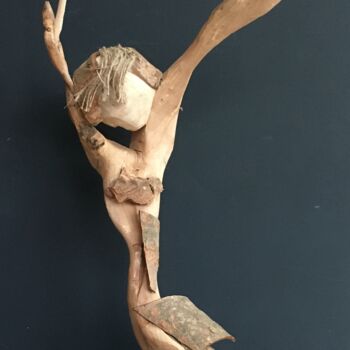 Sculpture intitulée "la cheffe d'orchest…" par Laurent Malouvet, Œuvre d'art originale, Bois