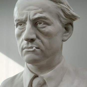 Скульптура под названием "André Malraux" - Laurent Mc, Подлинное произведение искусства, Другой