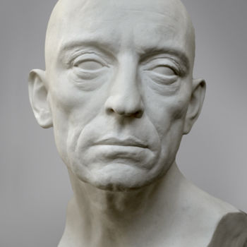 Skulptur mit dem Titel "Portrait 4" von Laurent Mc, Original-Kunstwerk, Gips