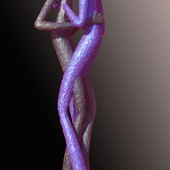 Sculptuur getiteld "Couple Violet" door Laurent Messager, Origineel Kunstwerk, Beton