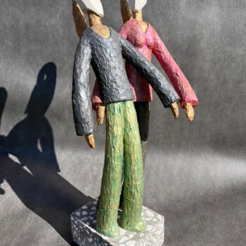 Sculptuur getiteld "Duo" door Laurent Messager, Origineel Kunstwerk, Cement