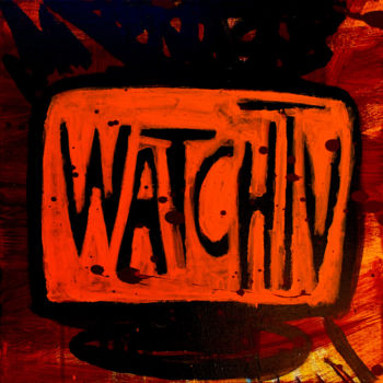 Peinture intitulée ""WatchTV" - la une" par Laurent Michelangeli, Œuvre d'art originale, Acrylique Monté sur Châssis en bois
