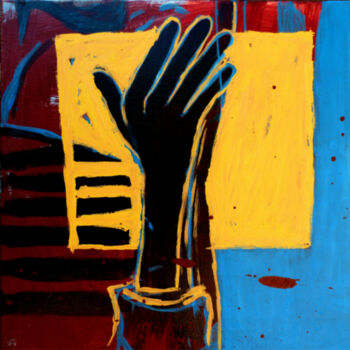Pintura titulada ""Watch TV" - Hands…" por Laurent Michelangeli, Obra de arte original, Acrílico Montado en Bastidor de cami…