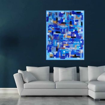 Картина под названием "BLUE" - Elmago, Подлинное произведение искусства