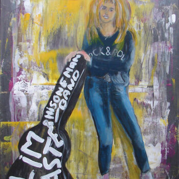 Painting titled "Claudia Rock'n'Roll" by Laurent Pesteil, Original Artwork, Acrylic