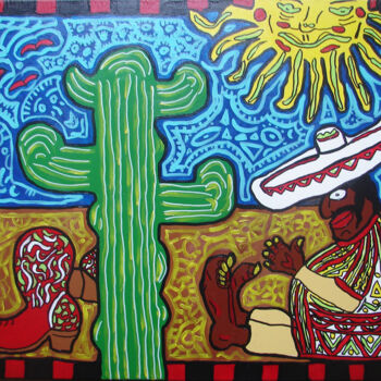 Painting titled "Aïe Aïe Aïe, Mexico" by Laurent Pesteil, Original Artwork, Acrylic
