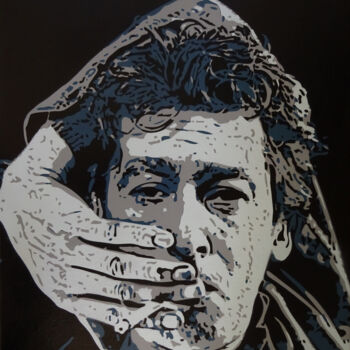 Painting titled "Alain Bashung" by Laurent Roybet, Original Artwork, Spray paint