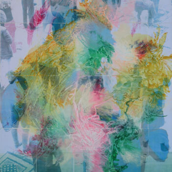 Peinture intitulée "Prière papillons -…" par Laurent Valera, Œuvre d'art originale, Encre Monté sur Autre panneau rigide