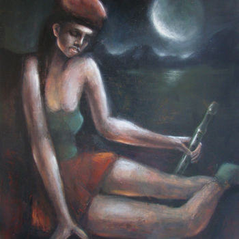 Painting titled "Euterpe" by Laurent Chimento, Original Artwork, Oil
