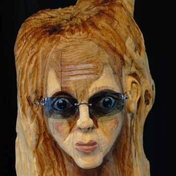 Sculpture titled "70's" by Laurent Reverchon, Original Artwork, Wood