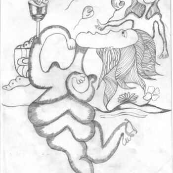Dibujo titulada "la patineuse" por Lauretta Bonhomme, Obra de arte original