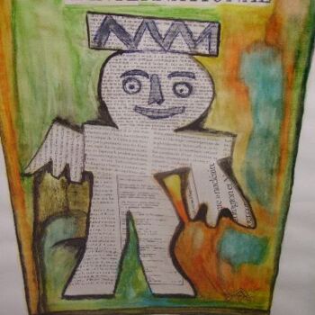 Drawing titled "mon ange gardien" by Lauretta Bonhomme, Original Artwork