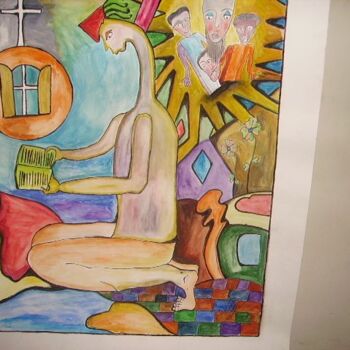 Painting titled "Jour de prière" by Lauretta Bonhomme, Original Artwork