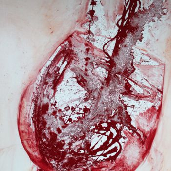 Pittura intitolato "Vin au verre 1" da Laurette Landiech, Opera d'arte originale
