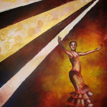 Peinture intitulée "flamenco 3" par Laure Vieusse, Œuvre d'art originale, Acrylique