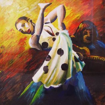 Painting titled "flamenco 9" by Laure Vieusse, Original Artwork