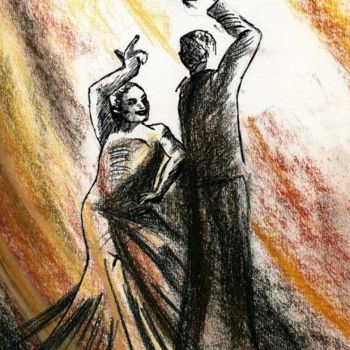 Pittura intitolato "danse gitane" da Laure Vieusse, Opera d'arte originale