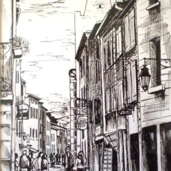 Tekening getiteld "villefranche-de-con…" door Laure Vieusse, Origineel Kunstwerk