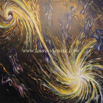 Painting titled "Energie" by Laure Vieusse, Original Artwork, Acrylic Mounted on Wood Stretcher frame