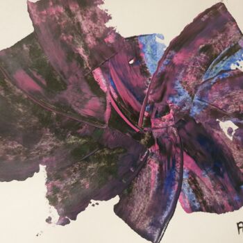 Картина под названием "Rose violette" - Laurie Aubéry, Подлинное произведение искусства, Акрил