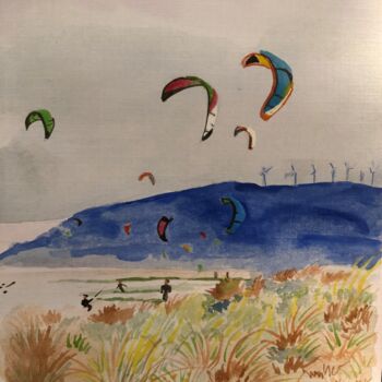 「Tarifa watercolor K…」というタイトルの絵画 Laurie Deneuxによって, オリジナルのアートワーク, 水彩画