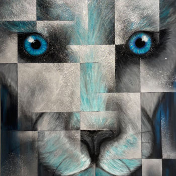 Malerei mit dem Titel "Mountain Lion" von Laurie Lim, Original-Kunstwerk, Acryl