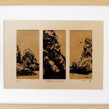 Gravures & estampes intitulée "Fragments d'Ecosse" par Laurine Firmin, Œuvre d'art originale, Linogravures