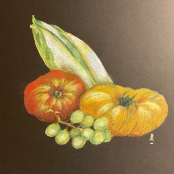 Zeichnungen mit dem Titel "tomato" von Lautiard, Original-Kunstwerk, Bleistift
