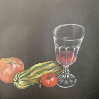 Drawing titled "apple" by Lautiard, Original Artwork, Pencil