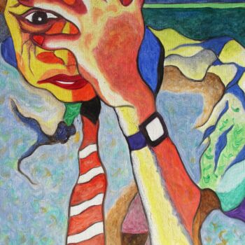 Art textile intitulée "Burn Out " par Lautum, Œuvre d'art originale, Huile