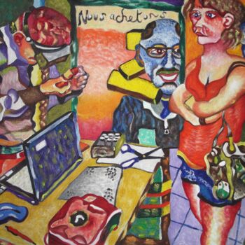 Art textile intitulée "L'expertise" par Lautum, Œuvre d'art originale, Huile