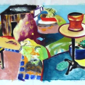 Art textile intitulée "L'été en tempo " par Lautum, Œuvre d'art originale, Huile