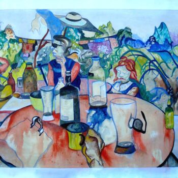 Art textile intitulée "18h40 " par Lautum, Œuvre d'art originale, Huile