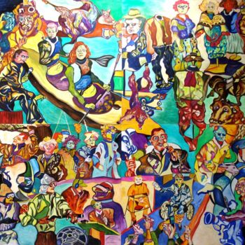 Peinture intitulée "Le fantasme d'Arleq…" par Lautum, Œuvre d'art originale, Huile