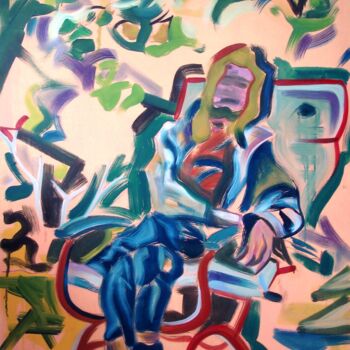 Art textile intitulée "Woman Wood" par Lautum, Œuvre d'art originale, Gouache