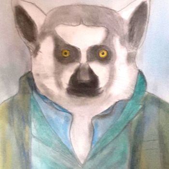 Drawing titled "Der Boss" by Sigrid Helmlinger, Original Artwork, Chalk