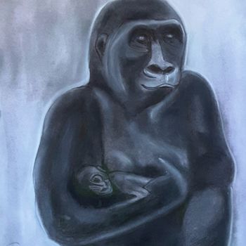 Drawing titled "Mama" by Sigrid Helmlinger, Original Artwork, Chalk