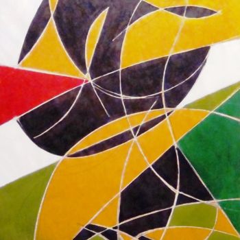 Pintura titulada "composition-en-vert…" por Thierry Laverge, Obra de arte original