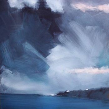 Painting titled "Entre ciel & mer" by Daniel Laviec, Original Artwork, Oil