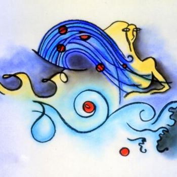 Peinture intitulée "Sirène" par Niute, Œuvre d'art originale