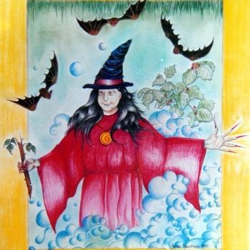 Peinture intitulée "La sorcière aux fra…" par Niute, Œuvre d'art originale