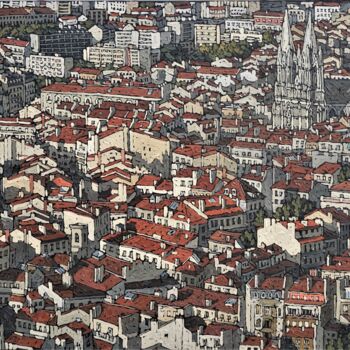 Картина под названием "Marseille - Les Réf…" - Olivier Lavorel, Подлинное произведение искусства, Масло Установлен на Деревя…