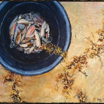 Malerei mit dem Titel "''In the Bucket"" von Yvette Mey, Original-Kunstwerk, Öl